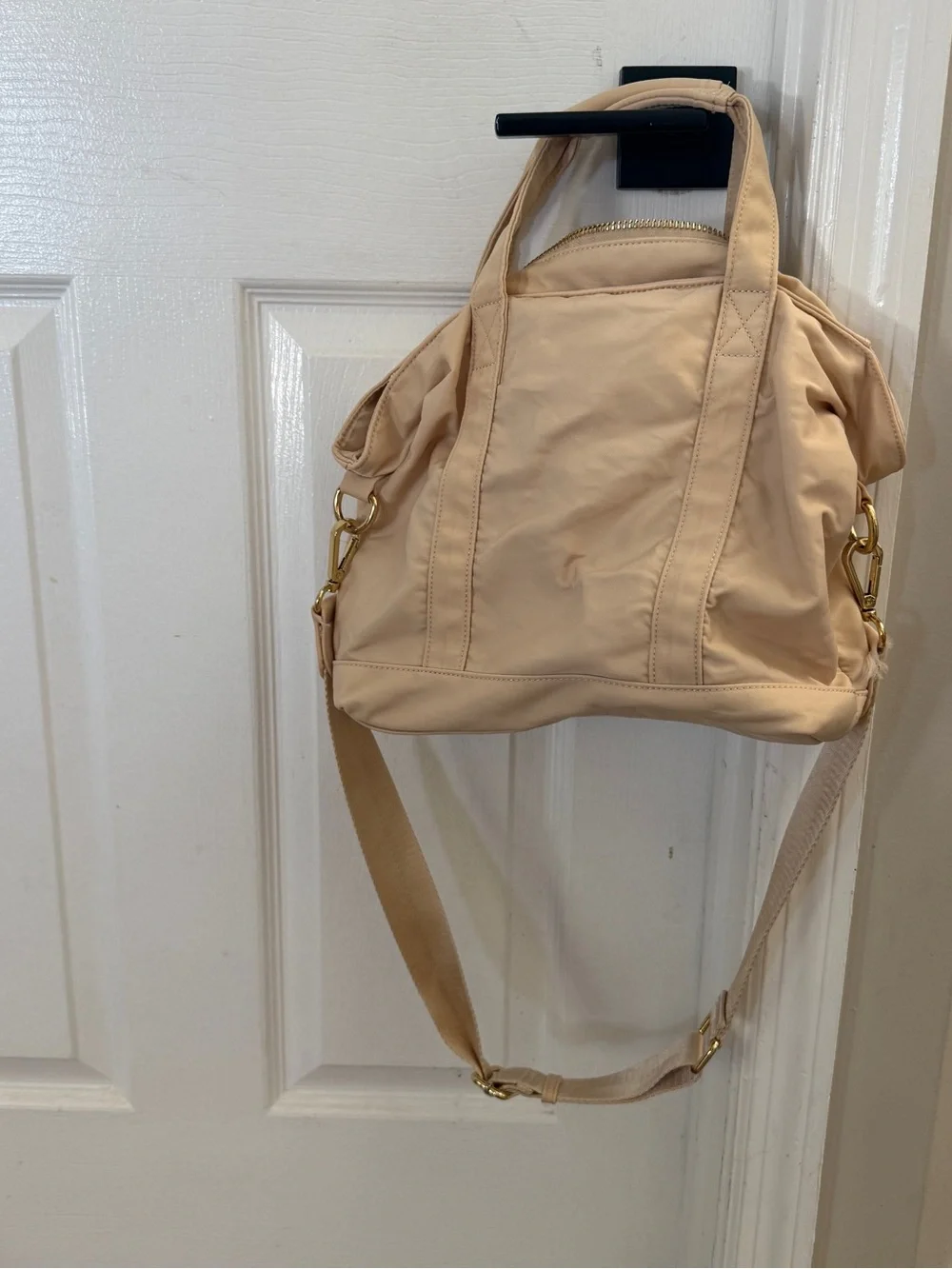 Men's Cream Nylon Backpack Tote